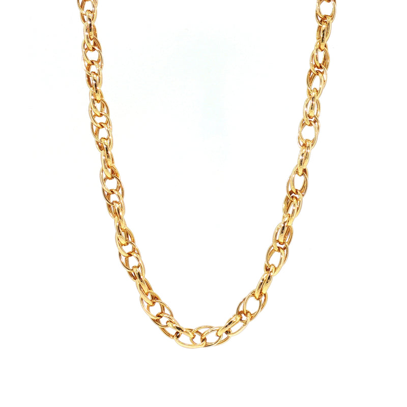 Vintage 20" Open Rope Style Chain in 9ct Yellow Gold