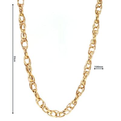 Vintage 20" Open Rope Style Chain in 9ct Yellow Gold