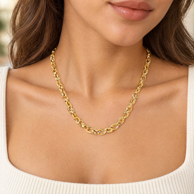 Vintage 20" Open Rope Style Chain in 9ct Yellow Gold