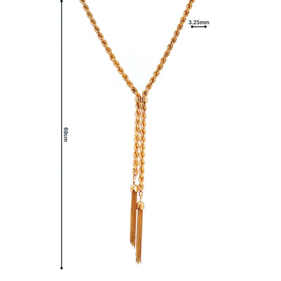 Vintage 16" Rope Chain With Two Tassels in 9ct Yellow Gold