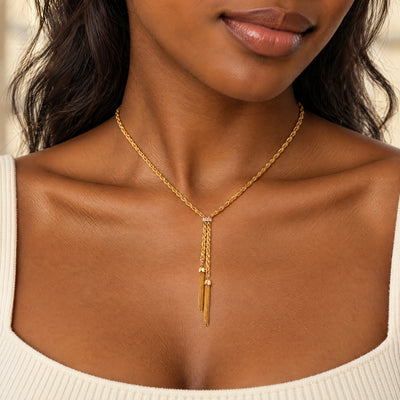 Vintage 16" Rope Chain With Two Tassels in 9ct Yellow Gold