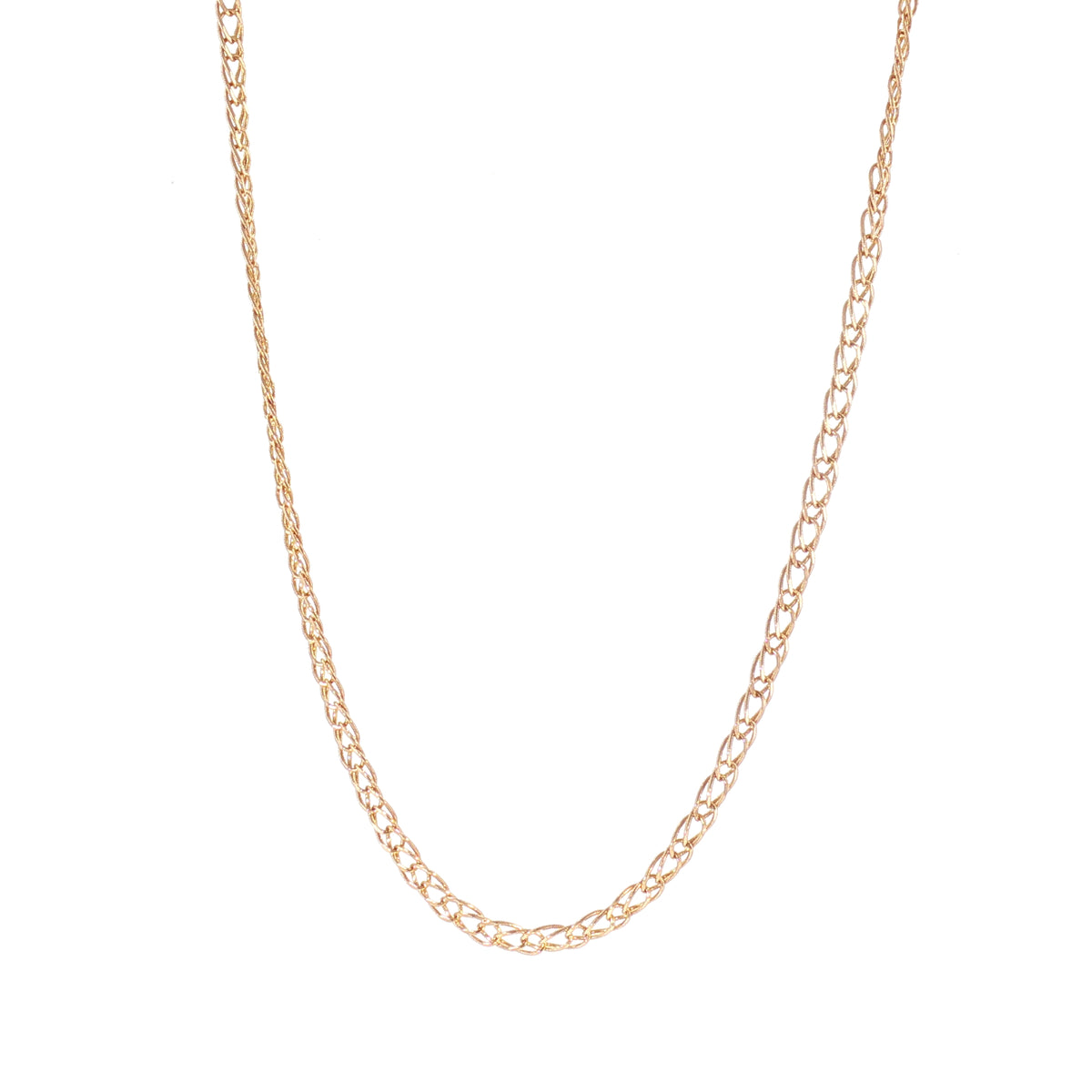 Vintage 20" Flat Mini Double Curb Chain in 9ct Yellow Gold