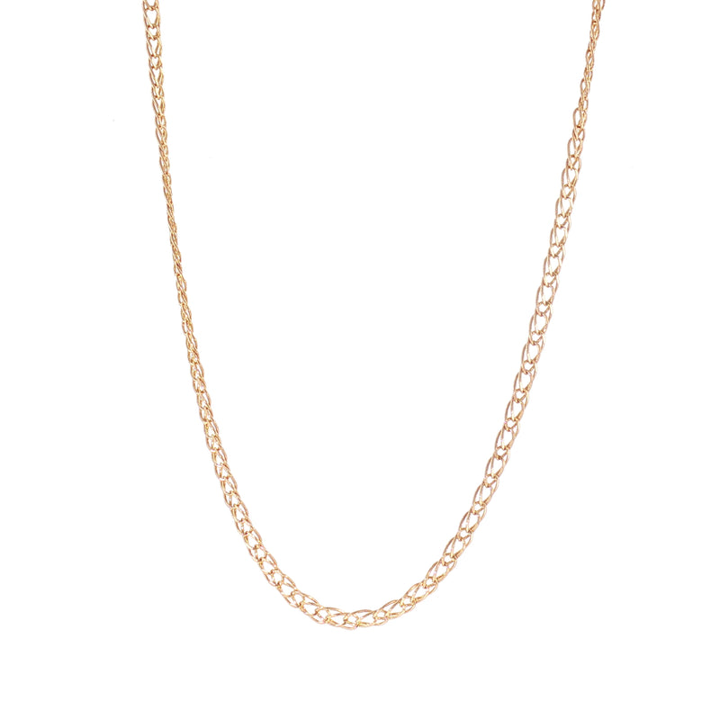 Vintage 20" Flat Mini Double Curb Chain in 9ct Yellow Gold