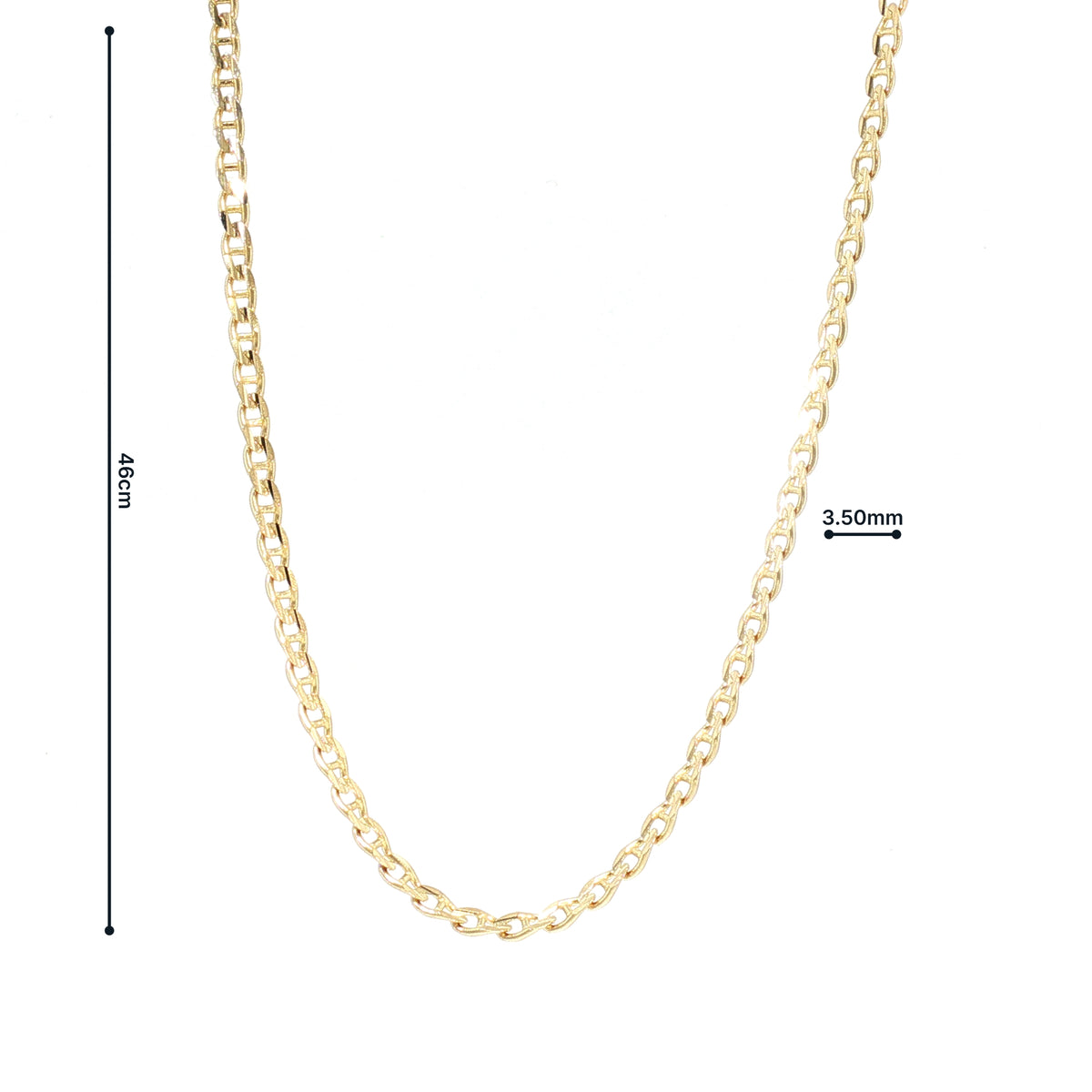 Vintage 19" Anchor Link Chain in 9ct Yellow Gold