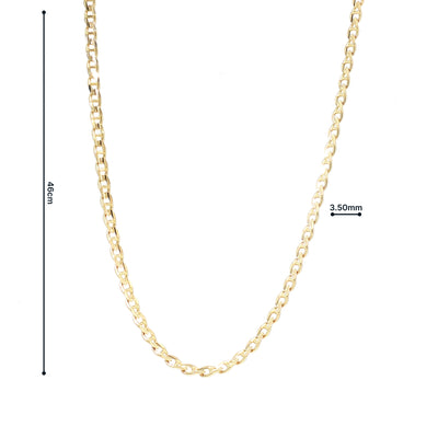 Vintage 19" Anchor Link Chain in 9ct Yellow Gold