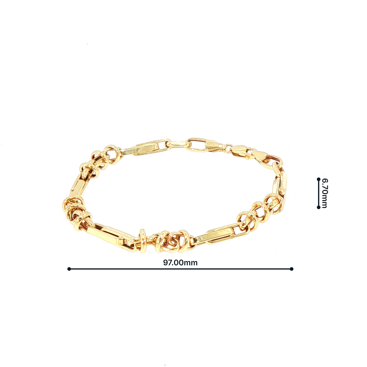 Vintage Trombone Bracelet in 14ct Yellow Gold