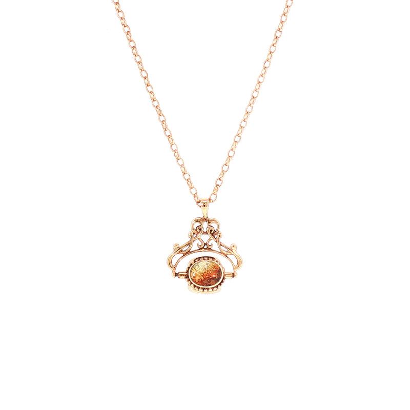 Vintage Belcher Chain with Three Sided Fob in 9ct Rose Gold