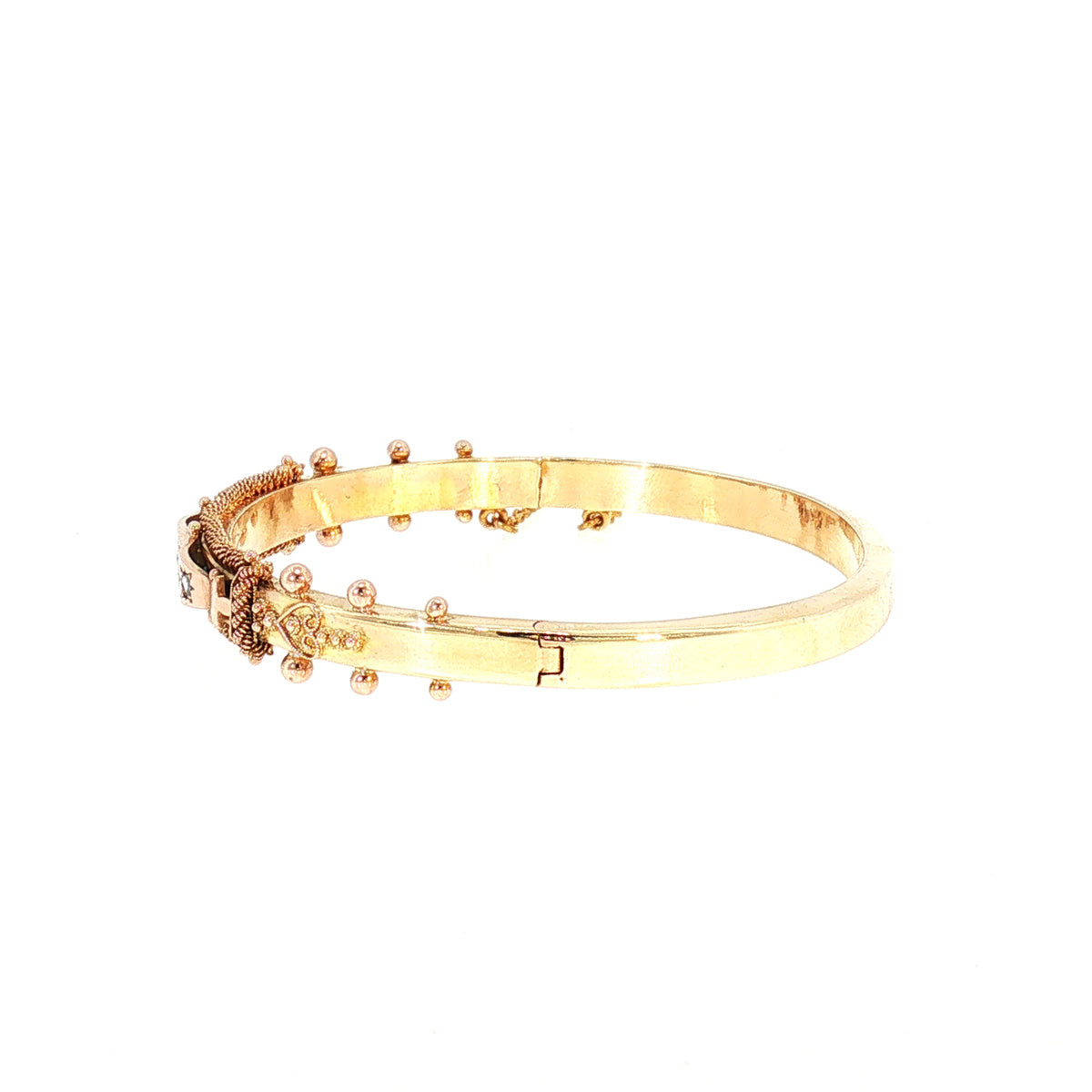 Vintage Bangle Set with Deep Blue Sapphires and Natural Diamonds in 9ct Yellow Gold