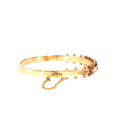 Vintage Bangle Set with Deep Blue Sapphires and Natural Diamonds in 9ct Yellow Gold