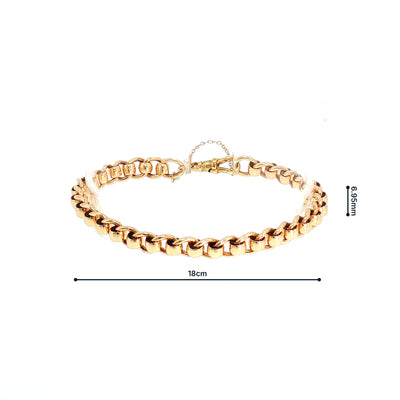 Vintage Roller Link Bracelet in 9ct Yellow Gold