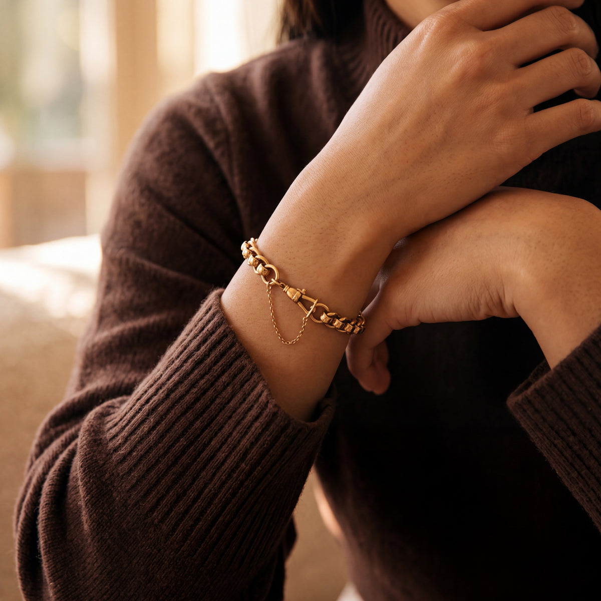 Vintage Roller Link Bracelet in 9ct Yellow Gold