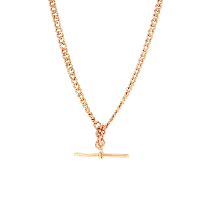 Vintage 20" Round Curb Link Albert Chain in 9ct Rose Gold