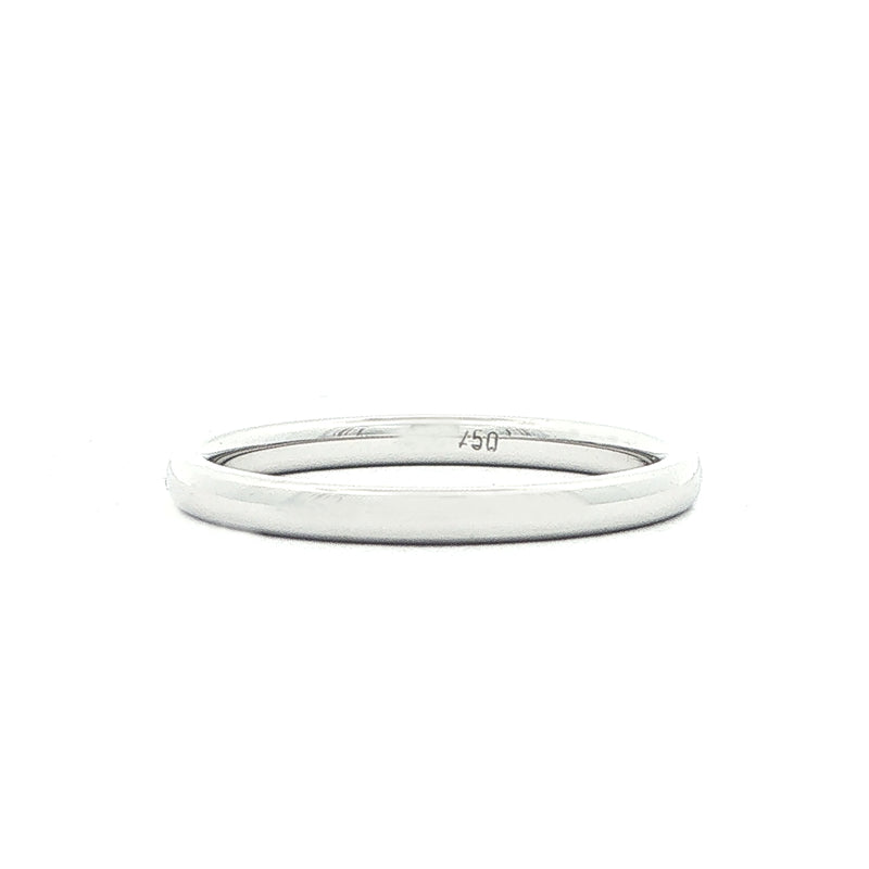 Ladies 2mm Classic Wedding Ring in 18ct White Gold
