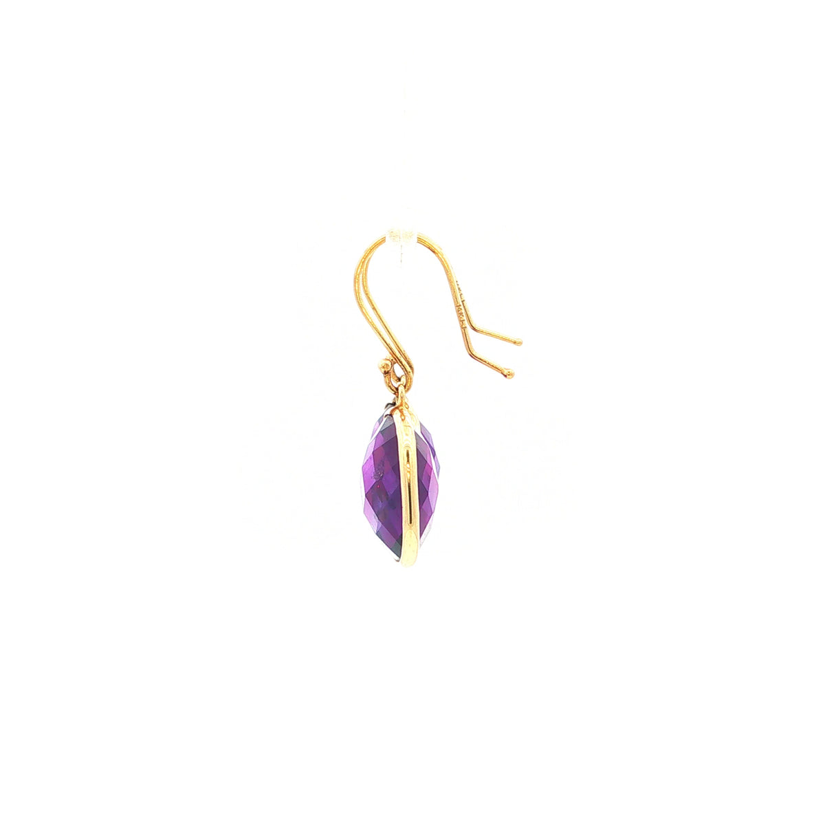 Amethyst Drop Earrings in 14ct Yellow Gold