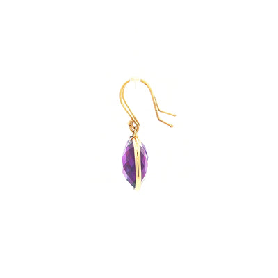 Amethyst Drop Earrings in 14ct Yellow Gold