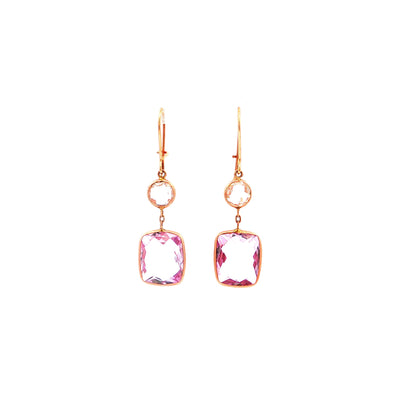 Amethyst & Cubic Zirconia Drop Earring in 14ct Rose Gold