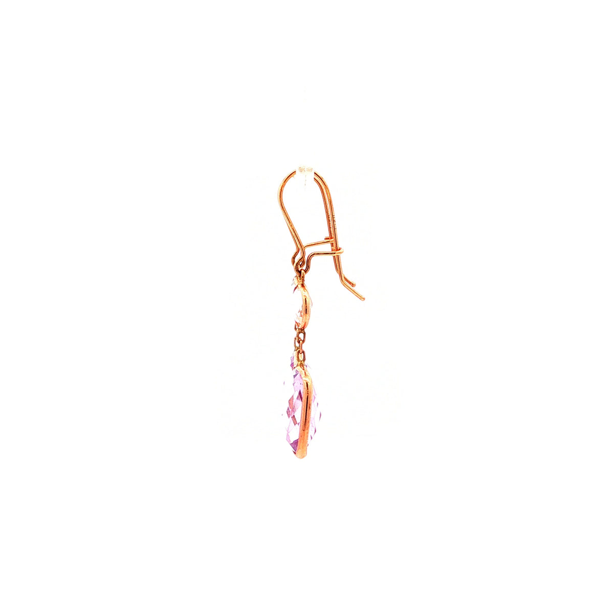 Amethyst & Cubic Zirconia Drop Earring in 14ct Rose Gold