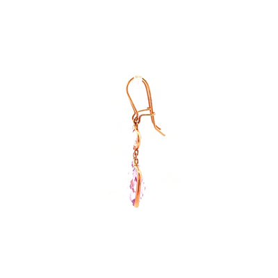 Amethyst & Cubic Zirconia Drop Earring in 14ct Rose Gold