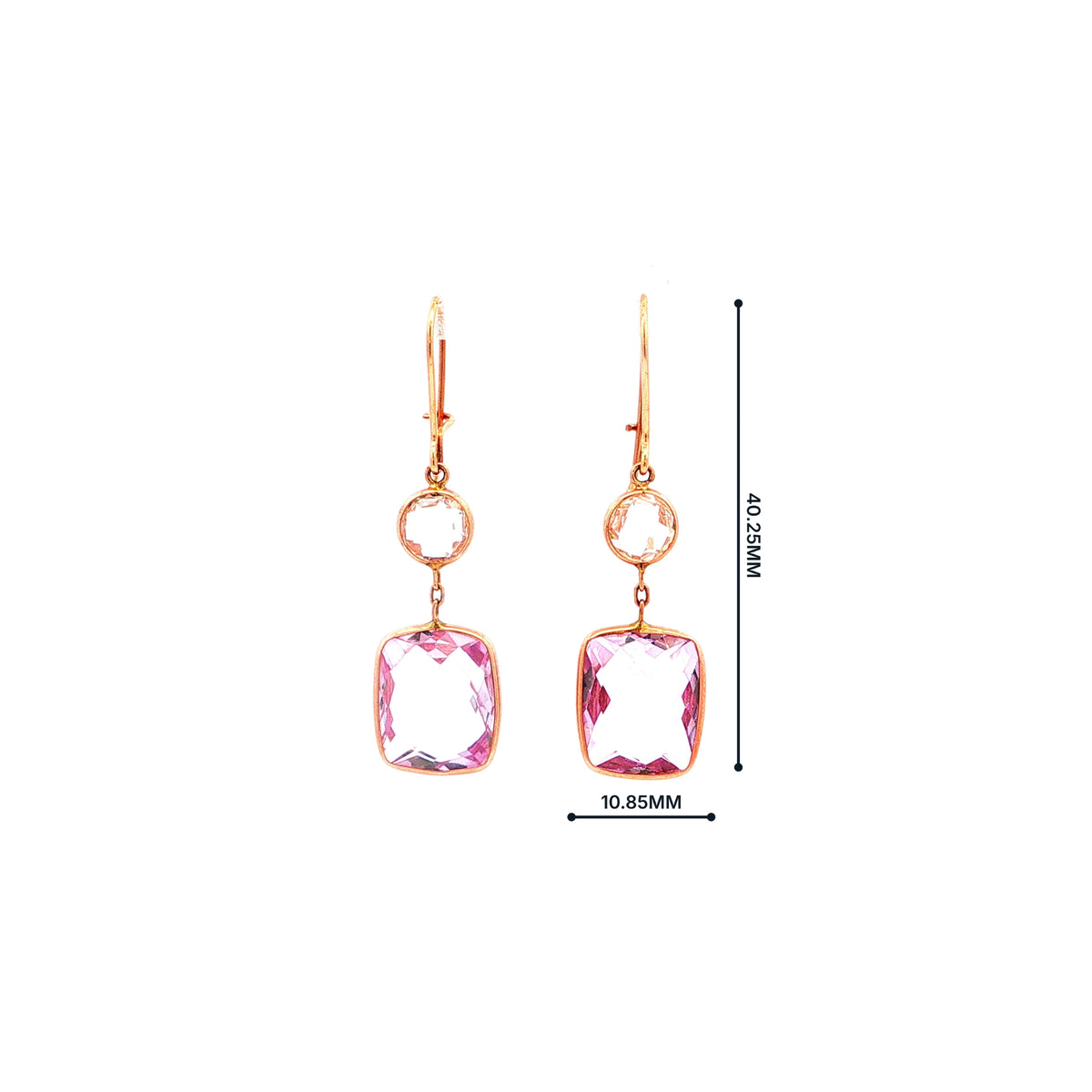 Amethyst & Cubic Zirconia Drop Earring in 14ct Rose Gold