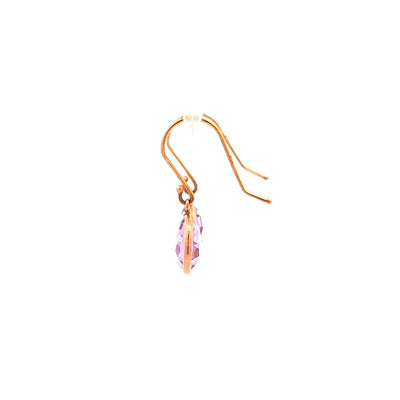 Round Amethyst Drop Earrings in 9ct Rose Gold