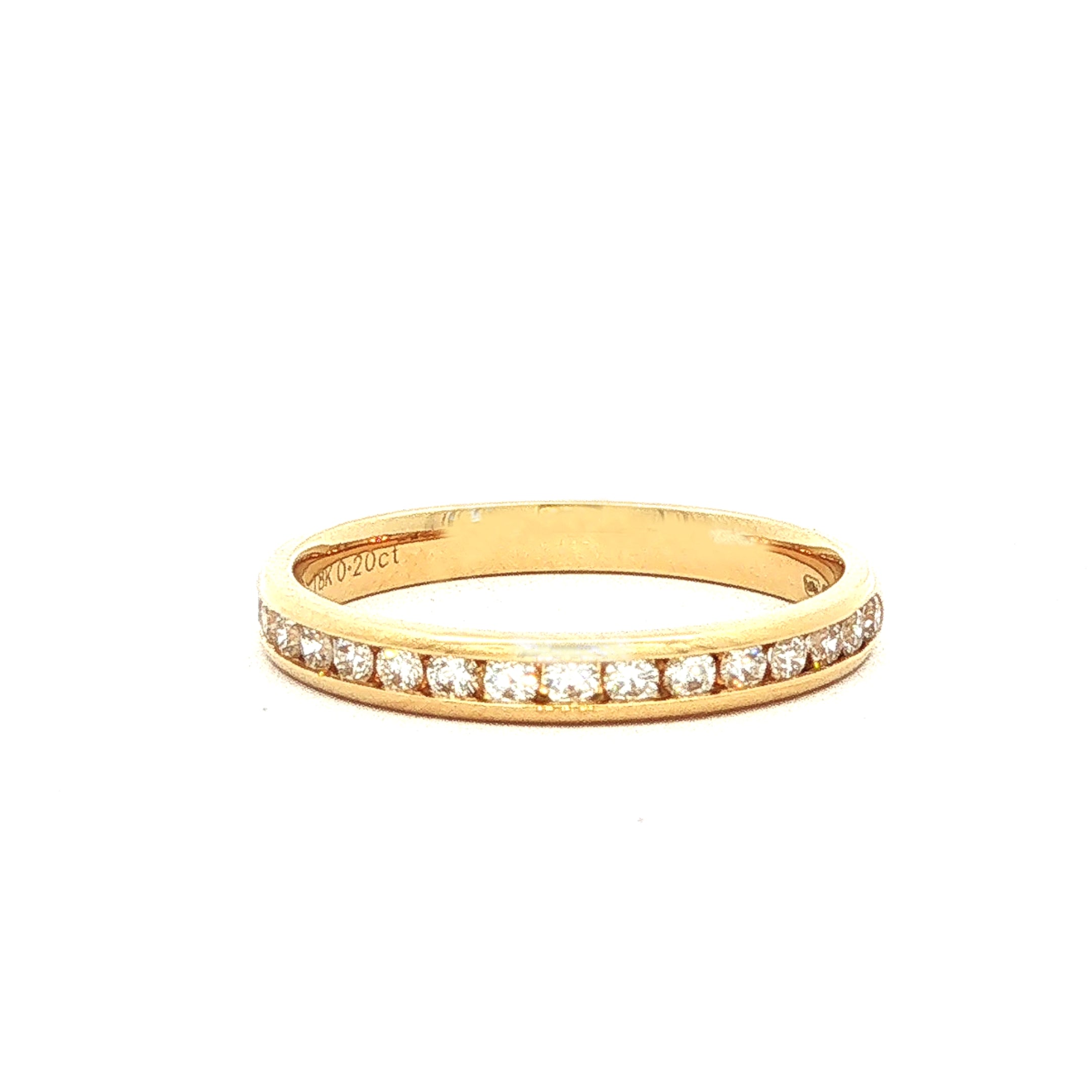 Yellow Gold Channel-Set Natural Diamond Eternity Ring