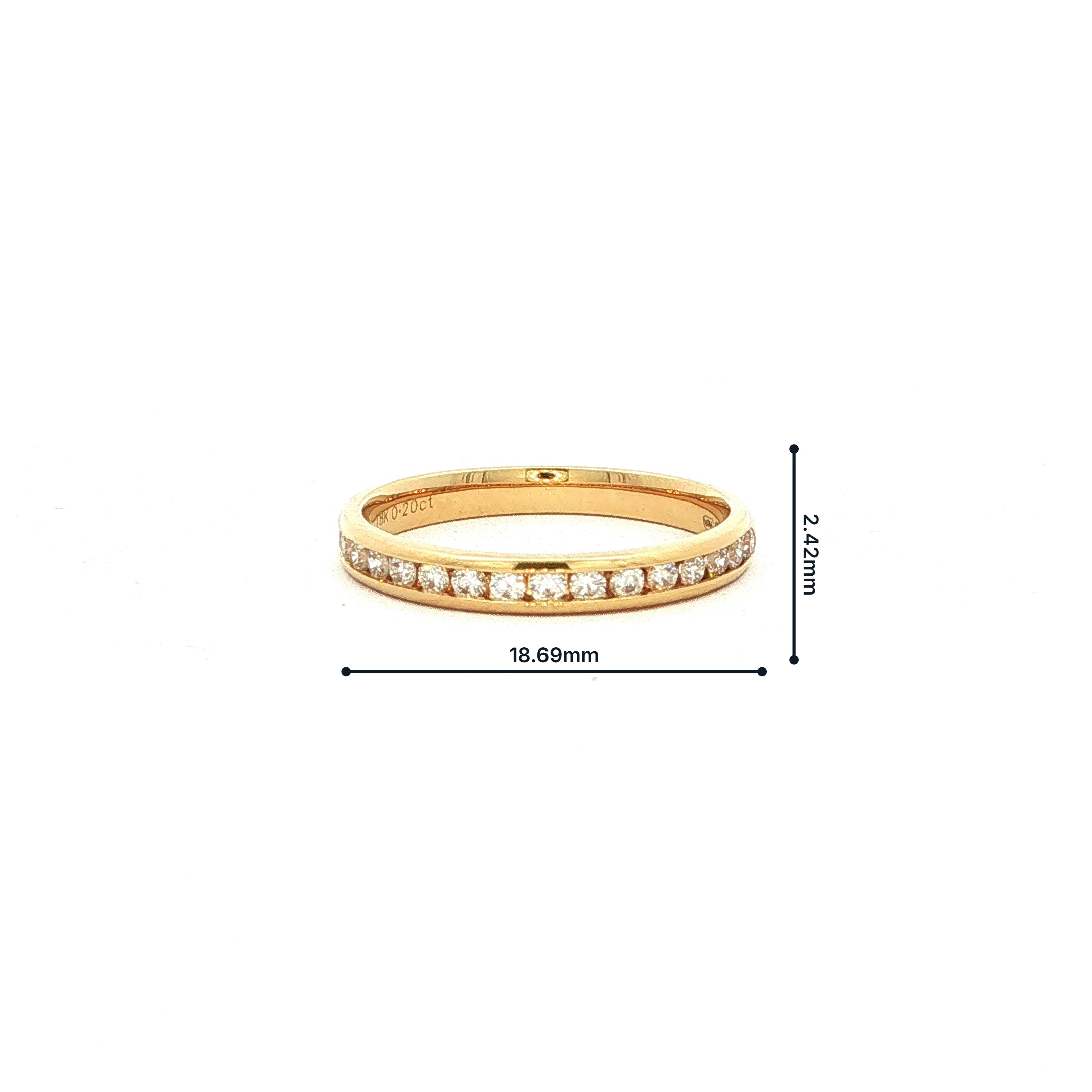 Yellow Gold Channel-Set Natural Diamond Eternity Ring