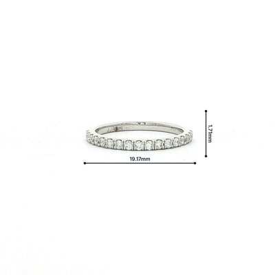 0.20ct Fvs 1.7mm Castel Set Natural Diamond Wedding Band In 18ct White Gold