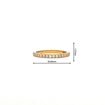 0.20ct Fvs 1.7mm Brilliant Castelle Set Natural Diamond Wedding Band In 18ct Yellow Gold