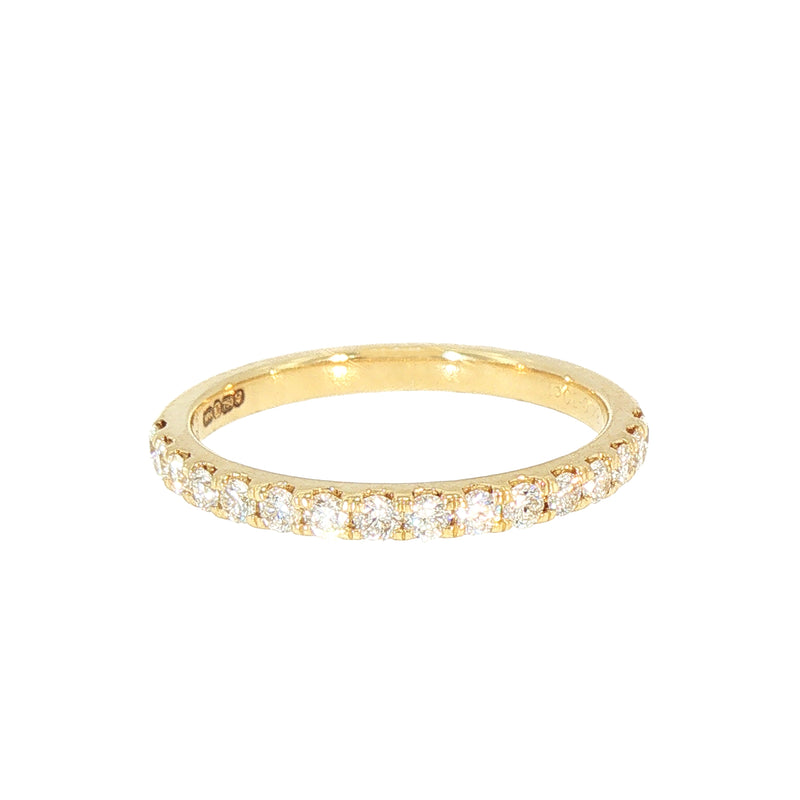 0.30ct Fvs 2mm Brilliant Castelle Set Natural Diamond Wedding Band In 18ct Yellow Gold