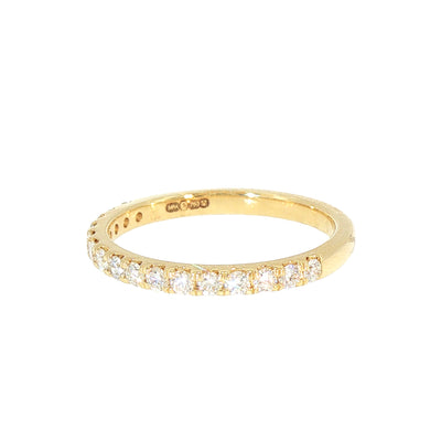 0.30ct Fvs 2mm Brilliant Castelle Set Natural Diamond Wedding Band In 18ct Yellow Gold