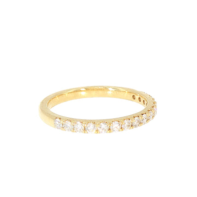 0.30ct Fvs 2mm Brilliant Castelle Set Natural Diamond Wedding Band In 18ct Yellow Gold