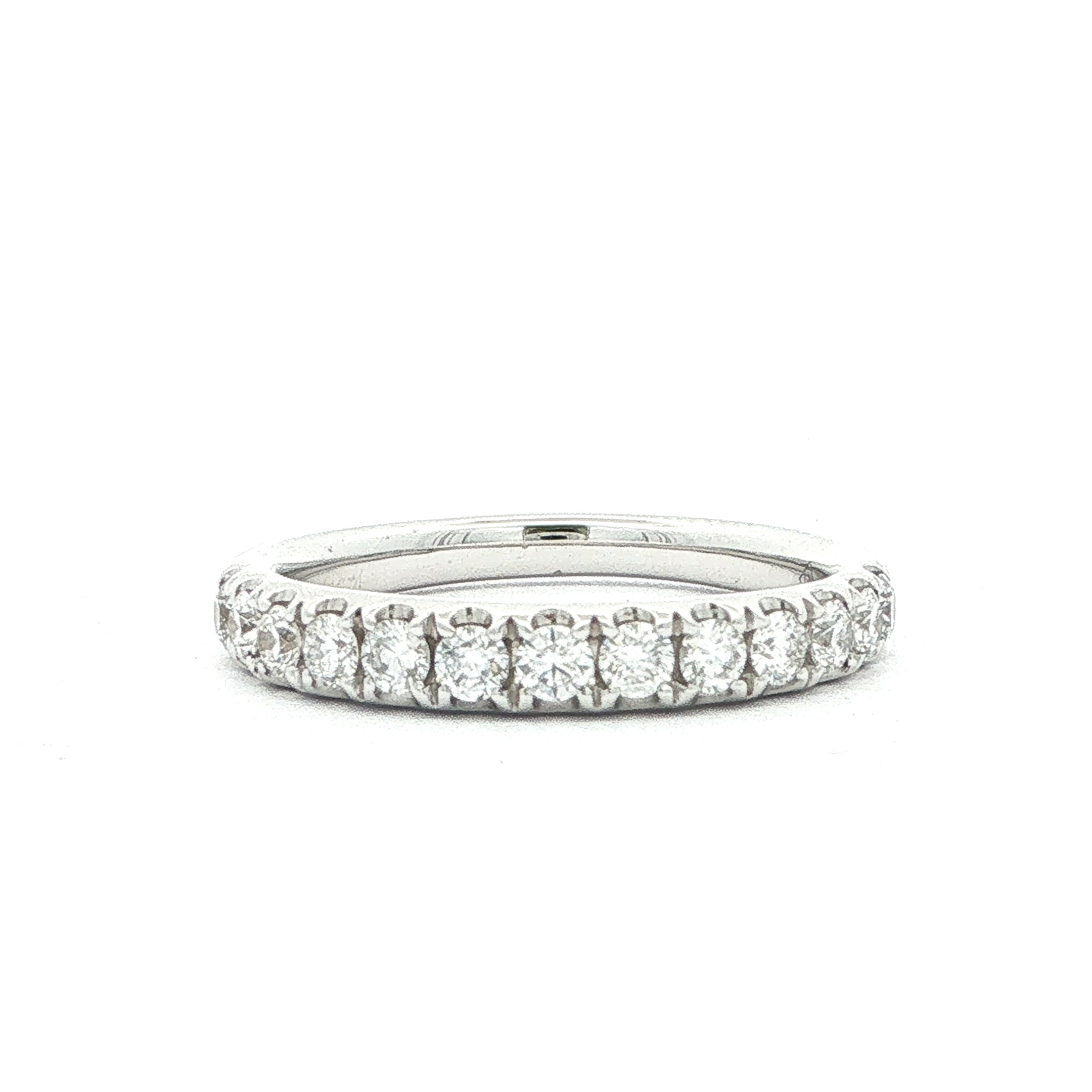 0.50ct Round Brilliant Cut Natural Diamond 18ct White Gold Wedding Band