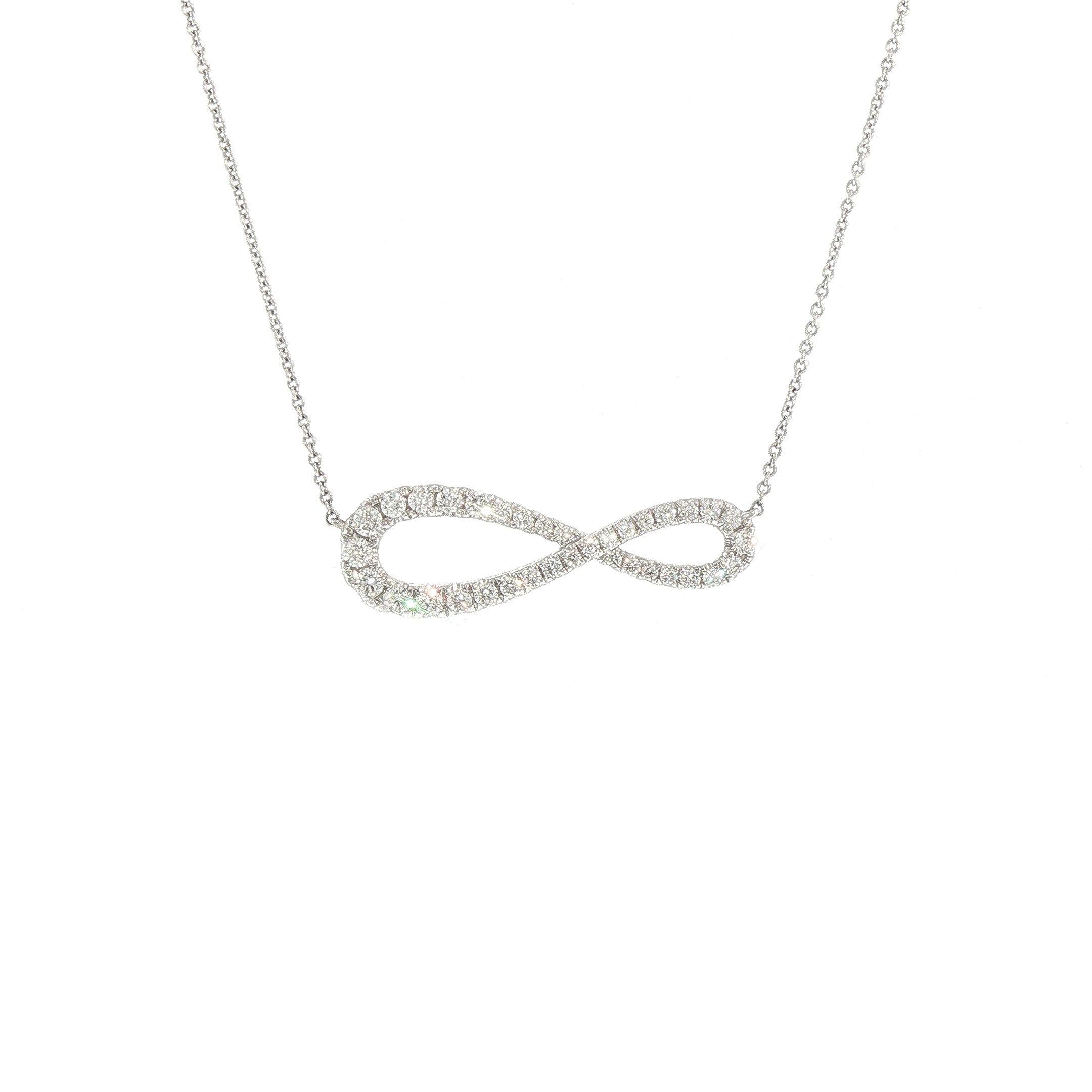 0.48ct Natural Diamond Infinity Necklace in 18ct White Gold