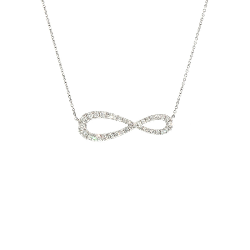 0.48ct Natural Diamond Infinity Necklace in 18ct White Gold
