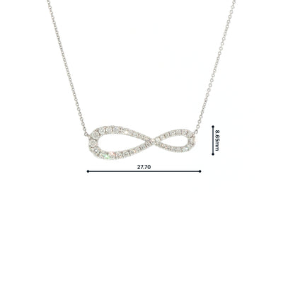 0.48ct Natural Diamond Infinity Necklace in 18ct White Gold