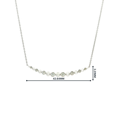 Crescent Shape Bezel 0.18ct Natural Diamond Pendant in 18ct White Gold