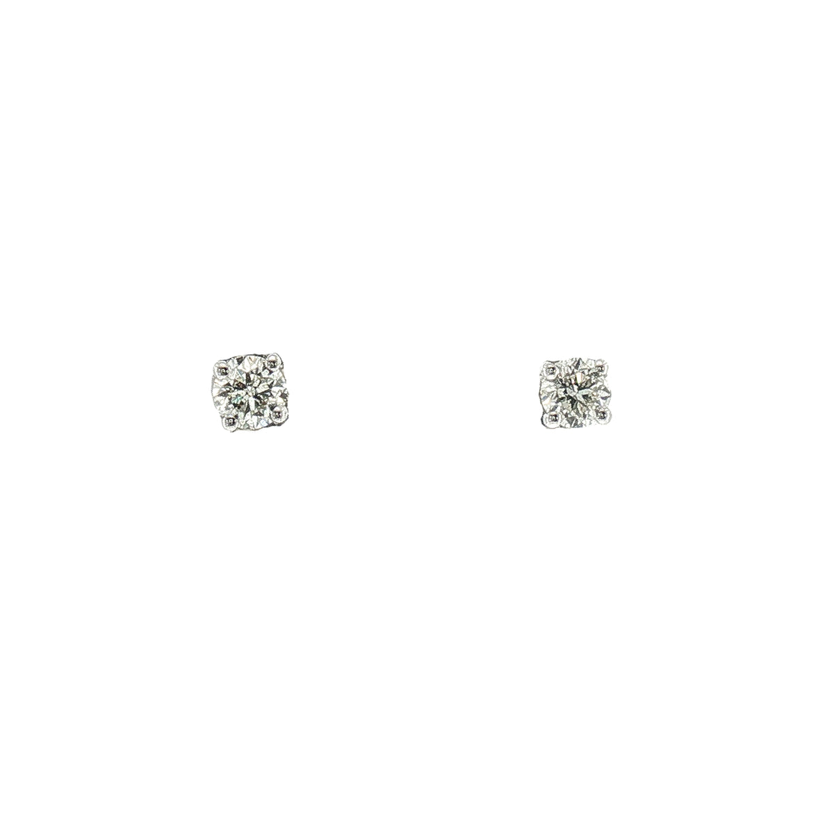 Natural Diamond Solitaire Stud Earrings in 18ct White Gold