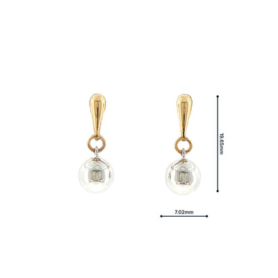 Two-Tone Spherical Drop Earrings in 18ct White and Yellow Gold