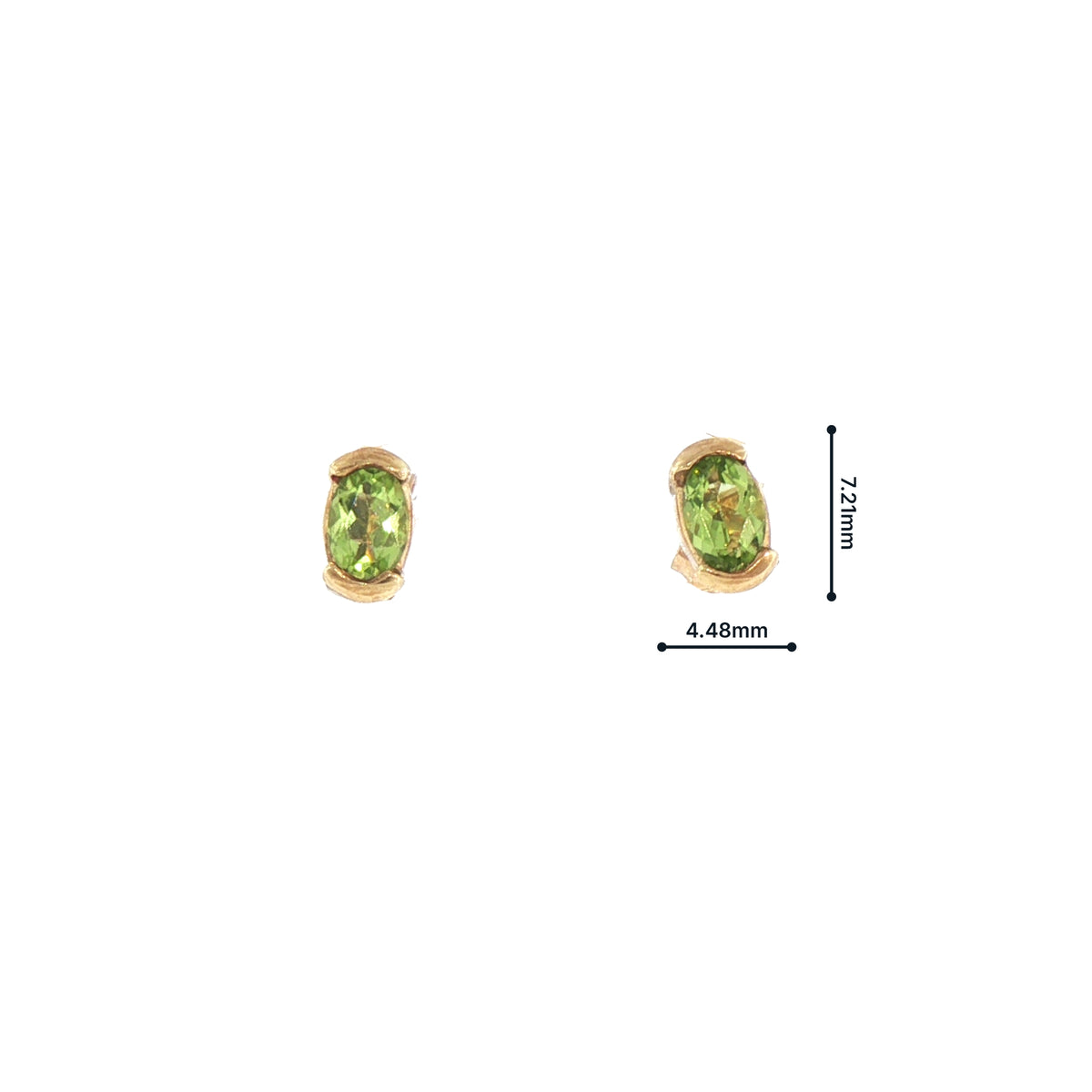 Oval Peridot Set Stud Earrings in 9ct Yellow Gold