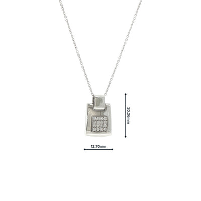 Vintage Chaumet Square Pendant and Chain in 18ct White Gold