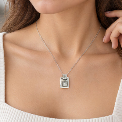 Vintage Chaumet Square Pendant and Chain in 18ct White Gold