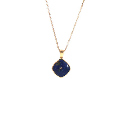 Vintage Natural Lapis Lazuli Pendant in 9ct Yellow Gold