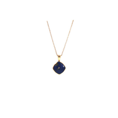 Vintage Natural Lapis Lazuli Pendant in 9ct Yellow Gold