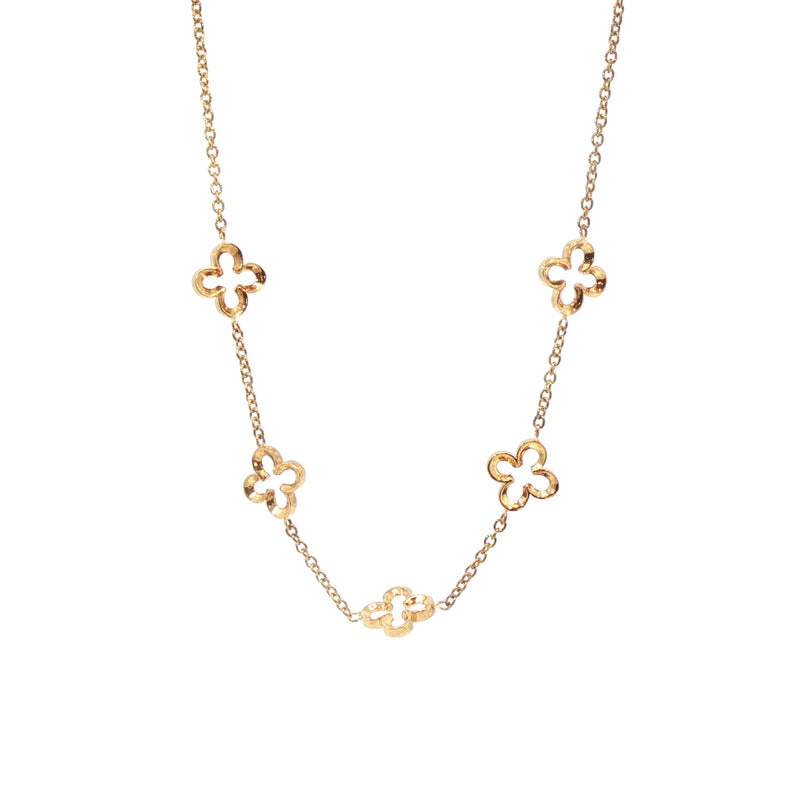 Five Clover Necklet in 8ct Yellow Gold