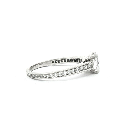 1.04ct Platinum Natural Cushion Cut Diamond Solitaire Engagement Ring