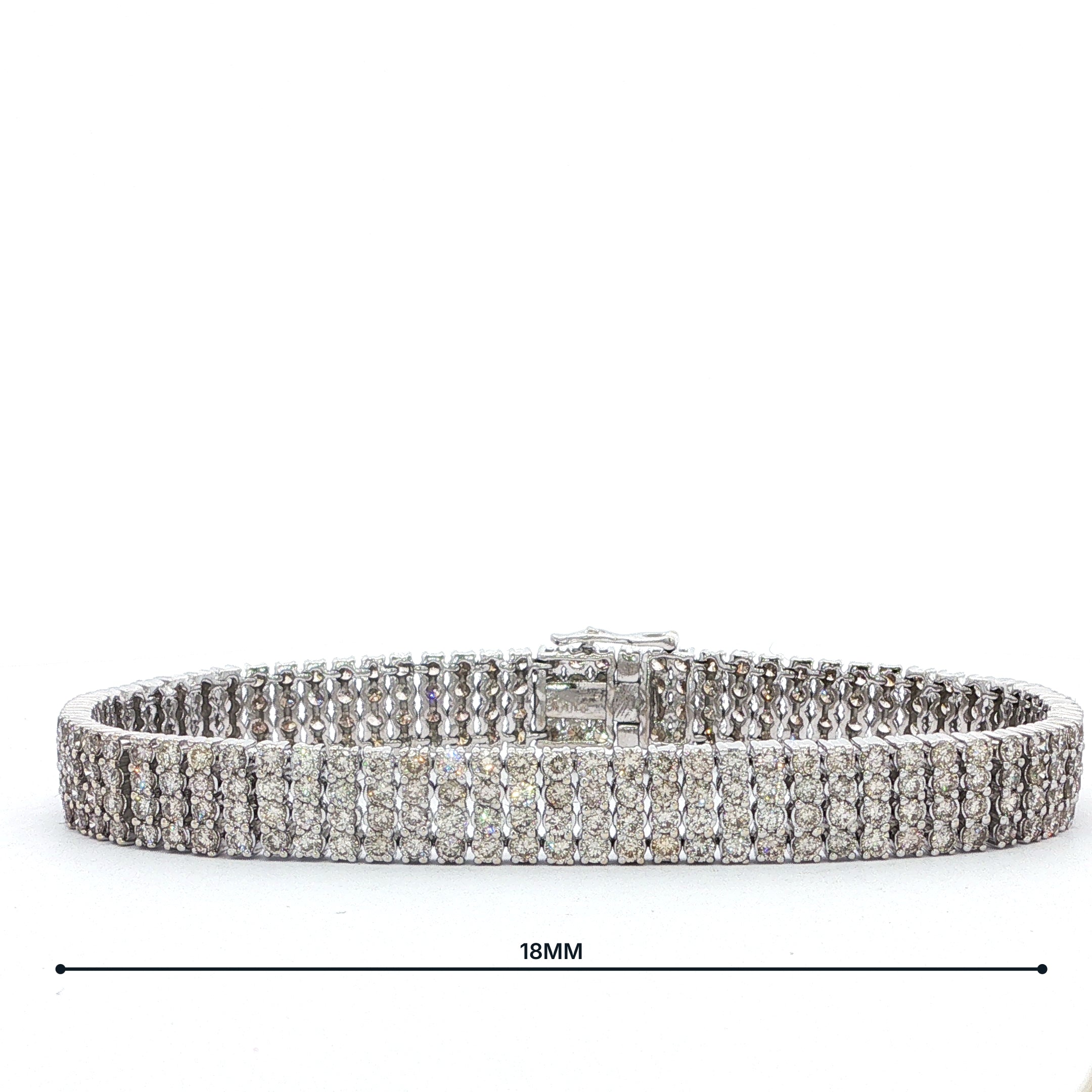 10.00ct Estimated Weight Natural Diamond Four Row Bracelet in 18ct White Gold