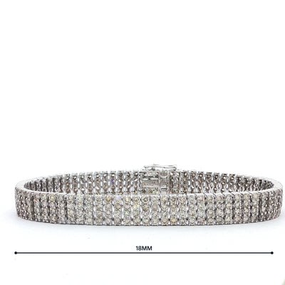 10.00ct Estimated Weight Natural Diamond Four Row Bracelet in 18ct White Gold