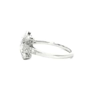 0.70ct Natural Diamond Square Shape Halo Engagement Ring Set in 18ct White Gold
