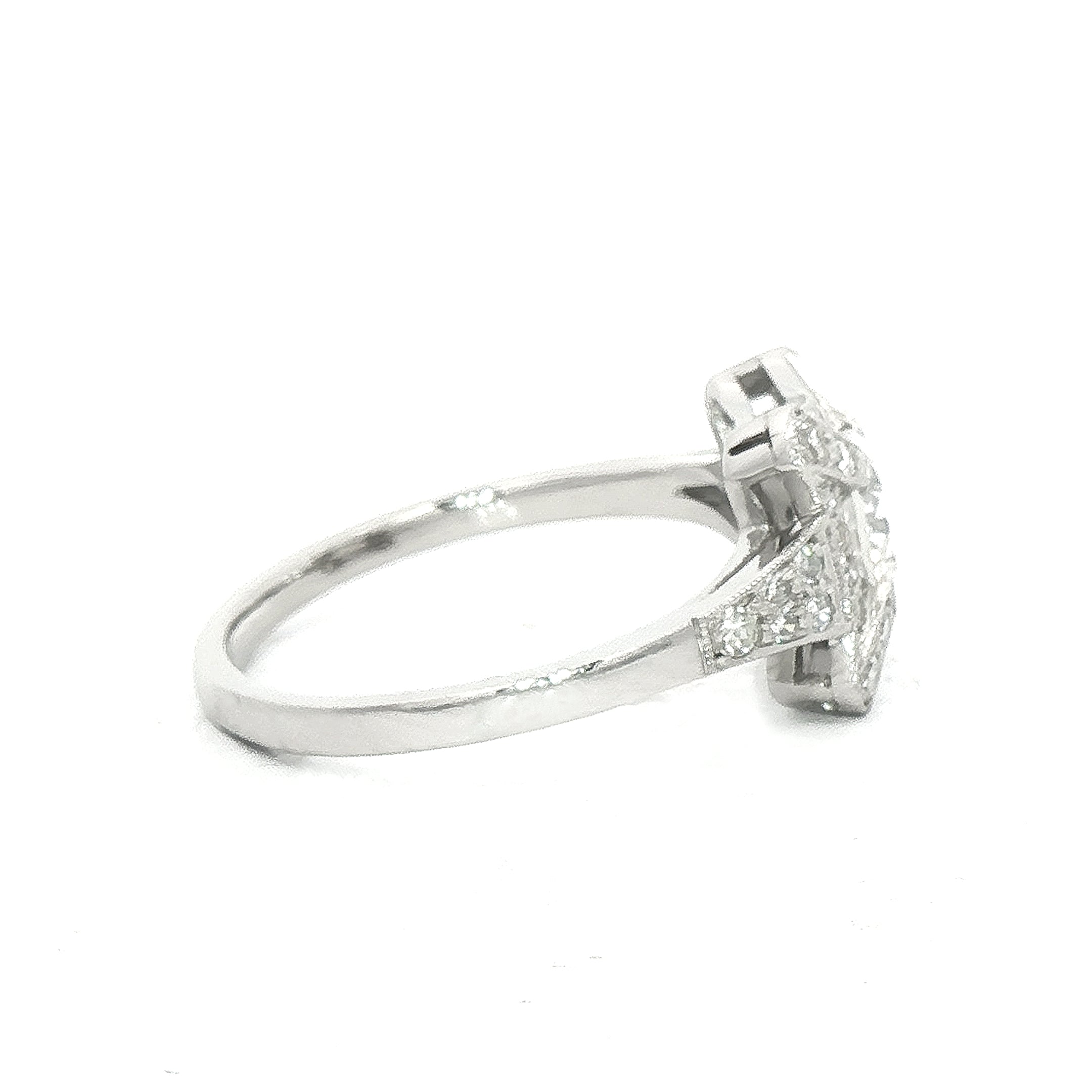 0.70ct Natural Diamond Square Shape Halo Engagement Ring Set in 18ct White Gold