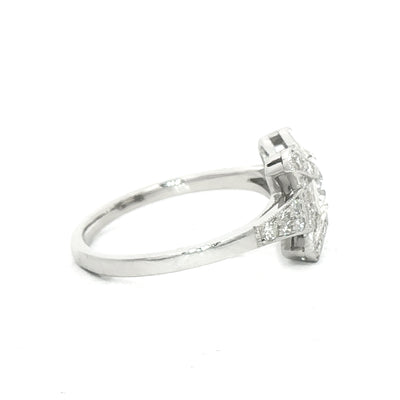 0.70ct Natural Diamond Square Shape Halo Engagement Ring Set in 18ct White Gold